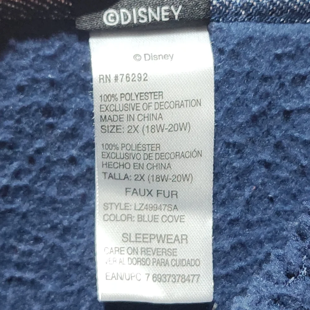 Disney Mickey Mouse Soft and Cozy 2 pc Blue and White PJ Pajama Set Size 2X